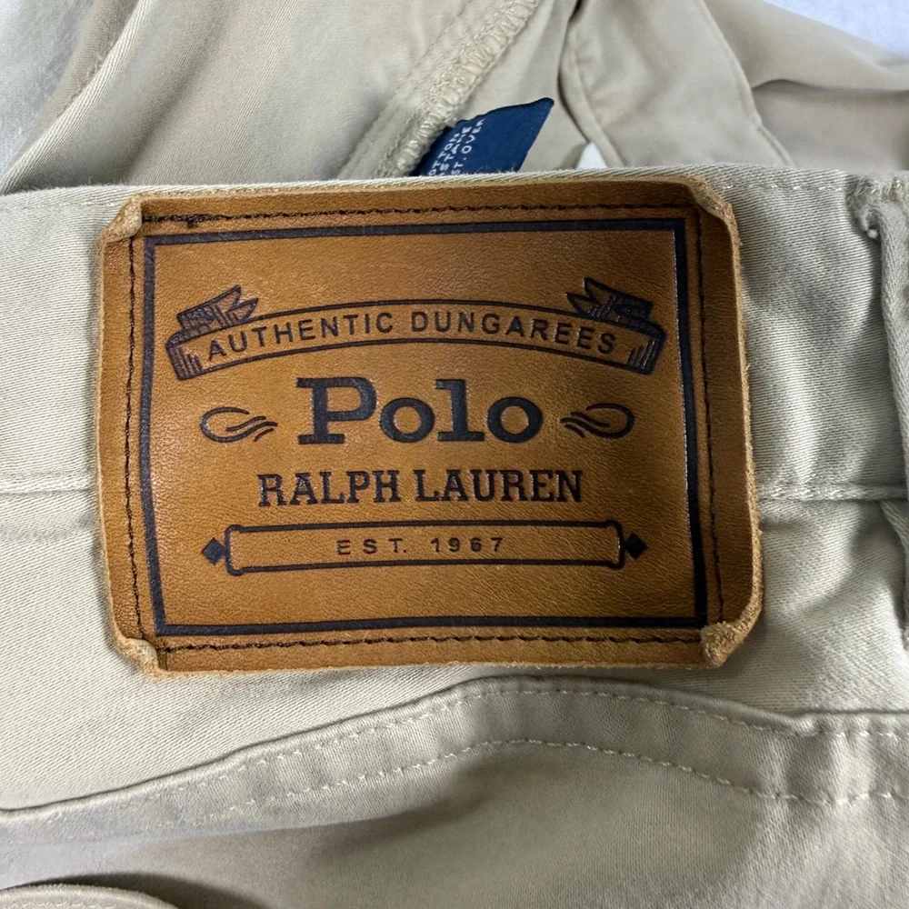 Vintage Polo Ralph Lauren Dungaree Pants Mens 38x32 Khaki Tan Chinos NWOT Unworn - Picture 4 of 12